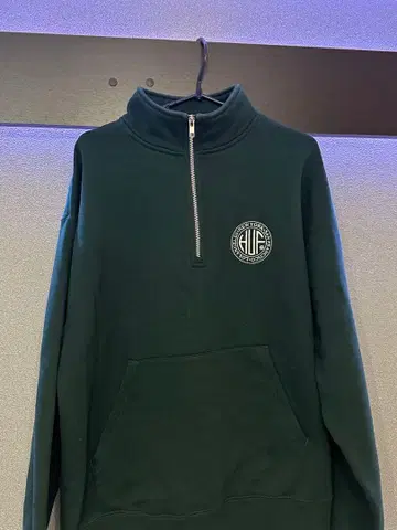 HUF 다크 그린 하프 넥 트레이닝복 M