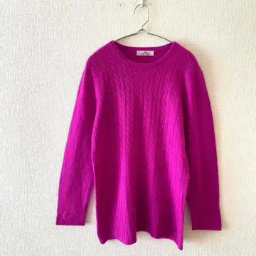 [메이메이] 니트 스웨터 캐시미어 100% 케이블 짜임 긴팔 M 상당