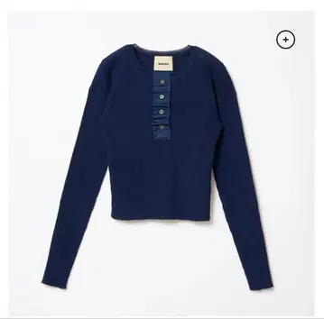 SHISHIKUI 긴팔 리브 니트탑 FREE SIZE 네이비