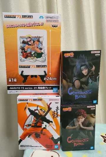 NARUTO 나루토/사스케/가아라 피규어 플레이트 세트