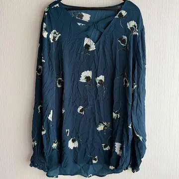 maurices 다크 틸 플라워 블라우스 L