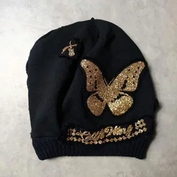 새상품급 프란시스트 모크스 나비 기타 로고 니트 모자 y2k