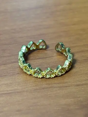 골드 하트형 오픈 반지 5호