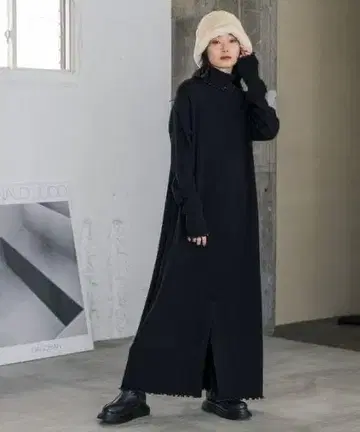 JEANASIS 지나시스 12G 리브 터틀 메로우 원피스 니트