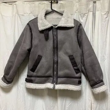 그레이 무스탕 코트