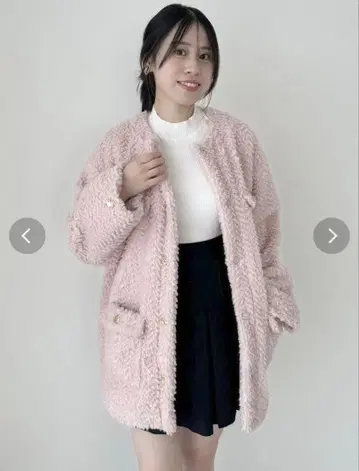 dazzlin 다즐린 보아 프렌치불 자켓 핑크