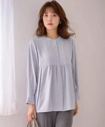 사이드 플리츠 블라우스