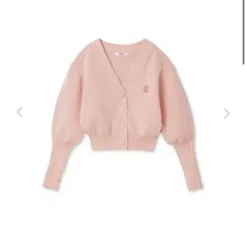 스나이델 로고 자수 크롭 가디건 핑크