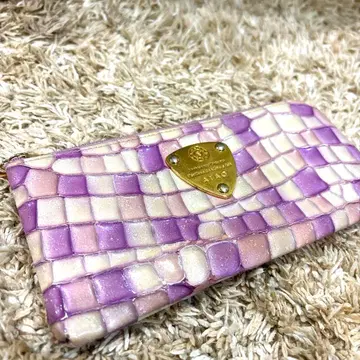 ATAO 에나멜 장지갑 보라색/크림