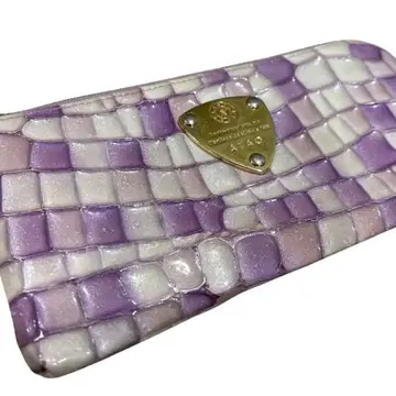 ATAO 에나멜 장지갑 보라색/크림