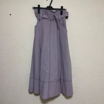 허리 벨트 플레어 스커트