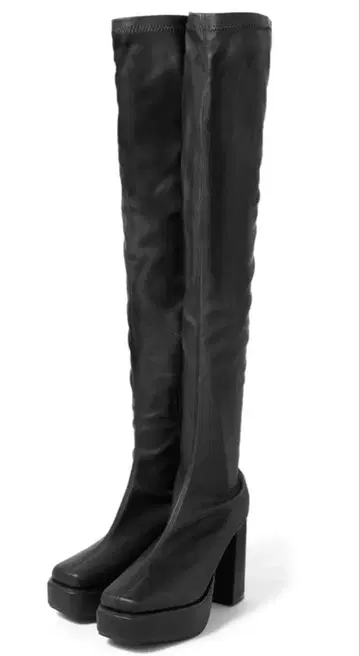 GRL 통굽 스퀘어토 스트레치 니하이 부츠 가죽 타입[gd1396]