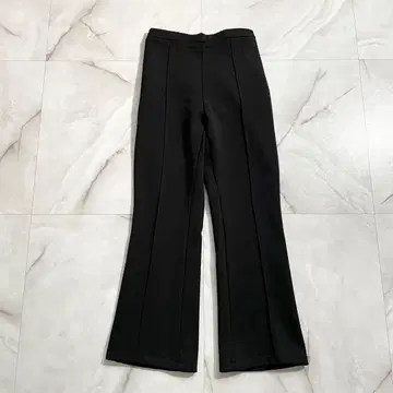 M18338 미사용 앙헬로스 속기모 센터 핀턱 슬림 레그 플레어 팬츠