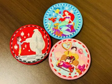 Disney Characters 자수 캔뱃지 3개 세트