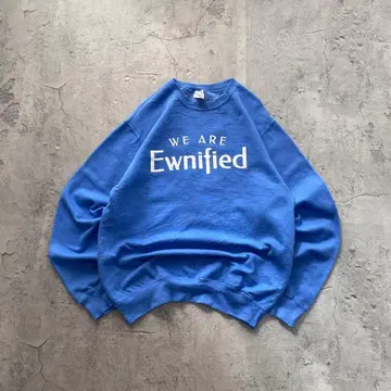 USA 구제 의류 Ewnified 프린트 맨투맨 트레이닝복 블루