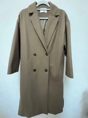 MURUA 더블 오버 롱 코트 브라운 카멜