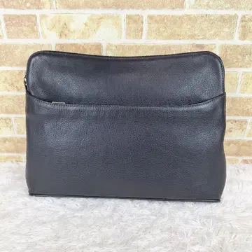 aniary 아니아리 가죽 세컨드 백 클러치 주름 네이비