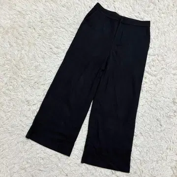 ensuite 와이드 팬츠 넉넉한 심플 모 100% 네이비