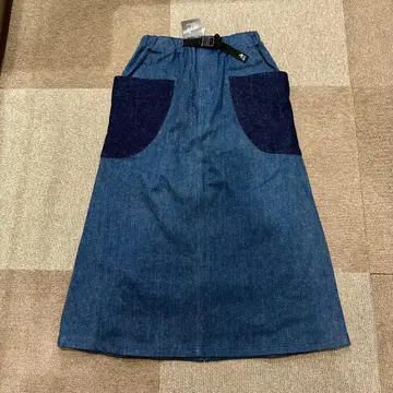 go slow caravan 데님 소재의 롱 스커트 옆 주머니