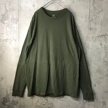 B1516 구제 의류 롱 T 모스그린 무지 90s Y2K