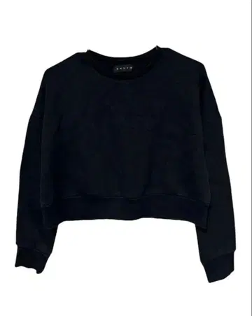 ENVYM 숏 기장 맨투맨 상의 블랙 속기모 트레이닝복