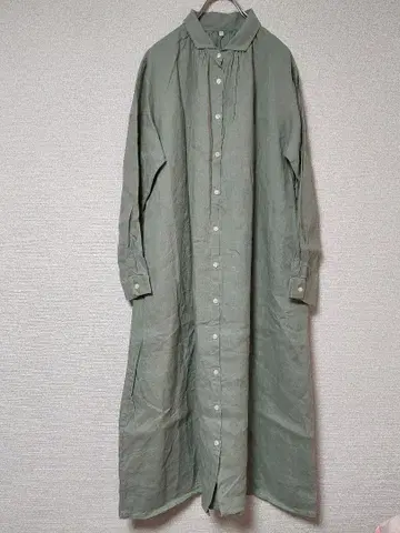 무인양품 린넨 원피스 긴팔 [ L ] 셔츠 원피스