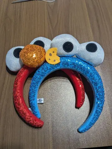 엘모와 쿠키 몬스터 머리띠 스팽글