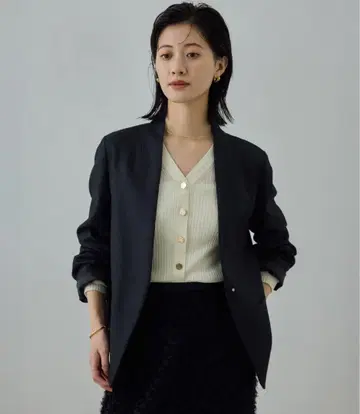 [ 로페 ] 울 레이온 노카라 자켓 셋업 가능