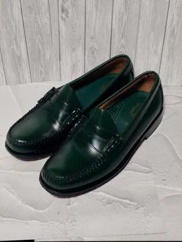 레어 G.H.BASS 코인 로퍼 25cm 다크 그린 새상품급