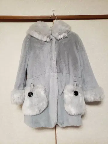 그레이 퍼 코트 L 사이즈