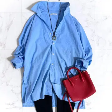 새상품급*플라주 25SS Washer Long 셔츠 정가 1.9만 블루