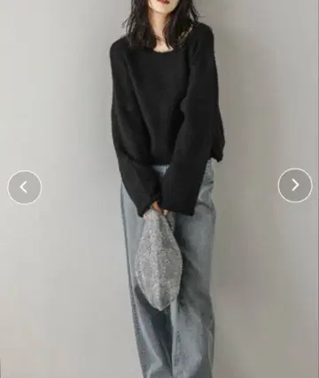 멜란지 니트탑 블랙