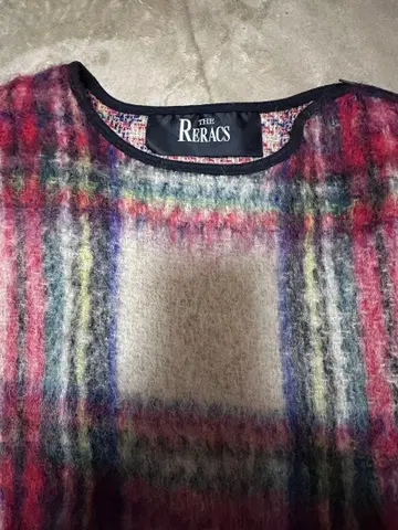 THE RERACS 체크 스웨터 모헤어 울