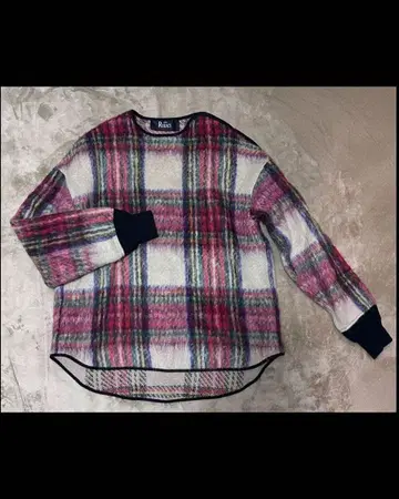 THE RERACS 체크 스웨터 모헤어 울