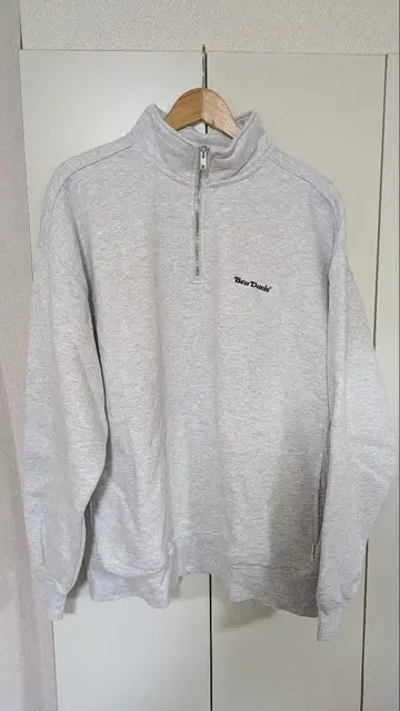BEN DAVIS 그레이 하프 지퍼 후드티 XL