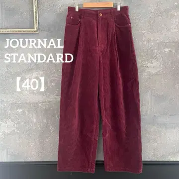 저널 스탠다드 코듀로이 턱 와이드 팬츠 보르도 40