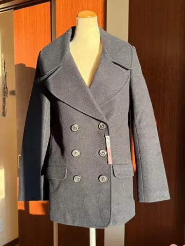 AUBIN & WILLS 더블 브레스트 코트 사이즈 8 블랙