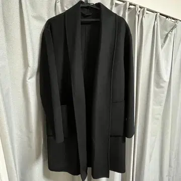 블랙 체스터 코트 2 포켓