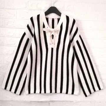 MACPHEE 하이 브리드 코튼 레이스업 니트 S