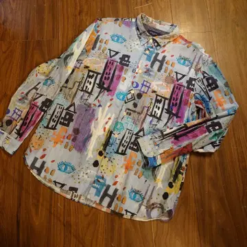 레어! 폴스미스 x 바스키아 셔츠 올 패턴 긴팔 XL 사이즈 남성용