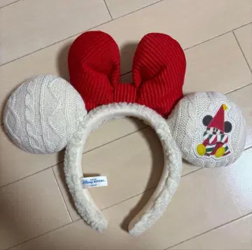 미키 캐릭터 머리띠 빨간색과 화이트 크리스마스 2023