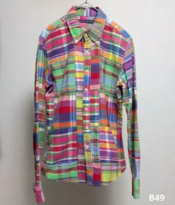 랄프 로렌 패치워크 중간 두께 임팩트21 멀티 컬러 체크