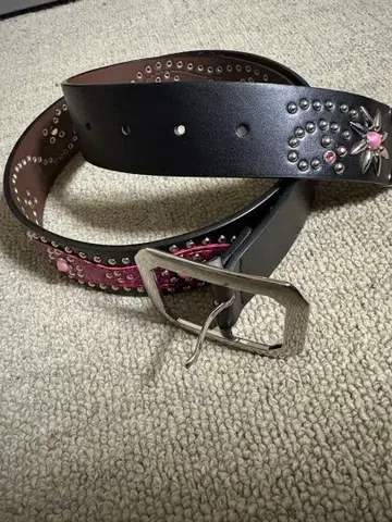 ABRAHAM 스터드 장식 가죽 벨트 2