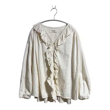 프릴 데님 블라우스