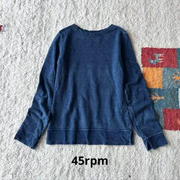 45rpm R 자수 인디고 염색 맨투맨 쭈리 데님 45r