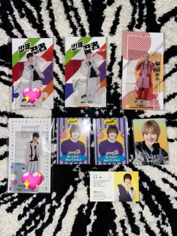 모토키 와쿠 묶음 판매 아크릴 스탠드 프로카 쟈니아이 명함 카드