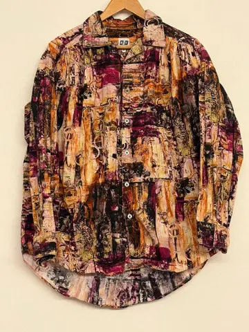 AIE 멀티 컬러 올 패턴 셔츠 M 사이즈