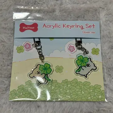 몰치즈 아크릴 키링 세트 클로버
