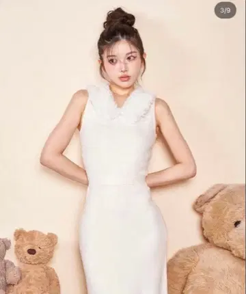 다리치 푸들 퍼 니트 롱 원피스