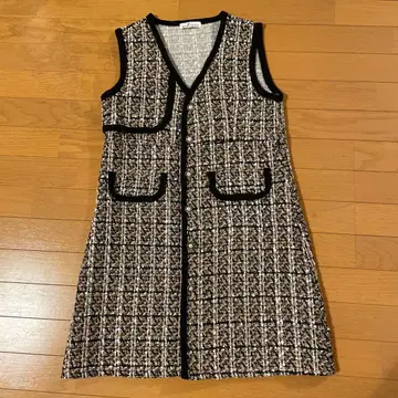 프랄린 트위드풍 버튼 베스트